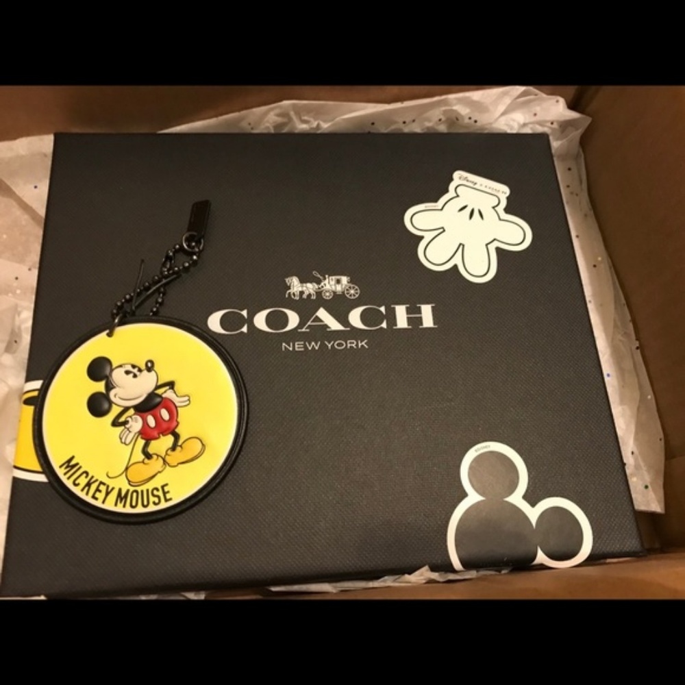 New Coach x Disney Mickey Mouse Keychain Hangtag